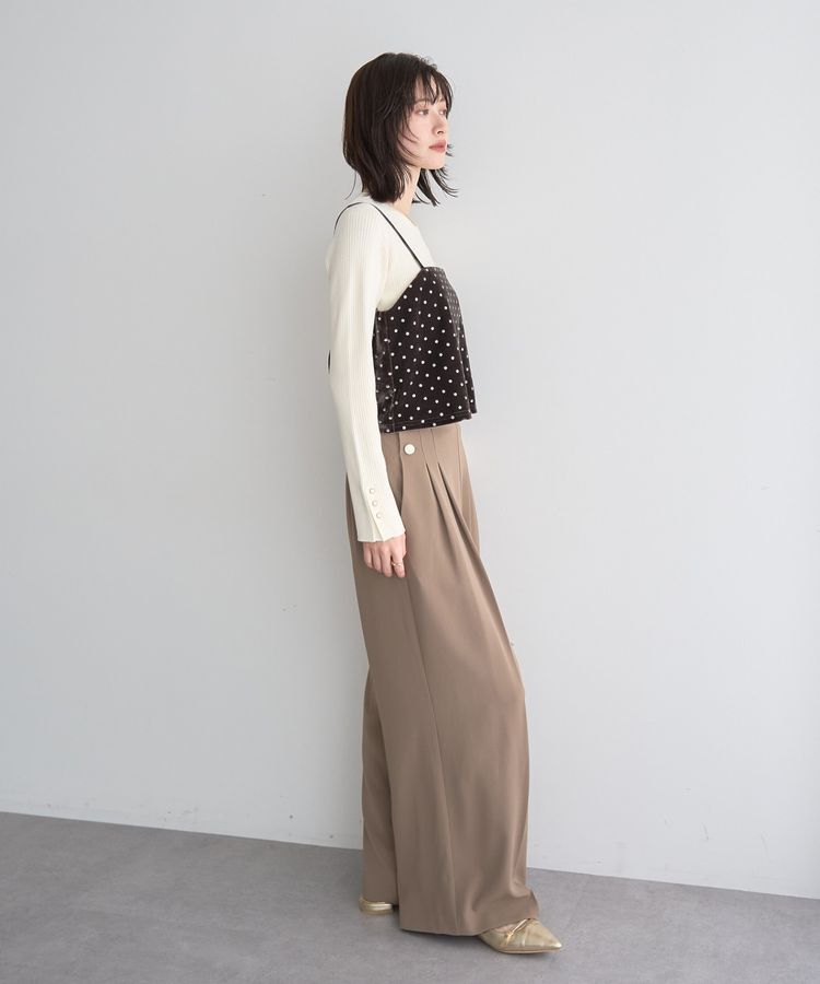 YECCA VECCA「グリッタードットベロアオーバーキャミ」|キャミソール|