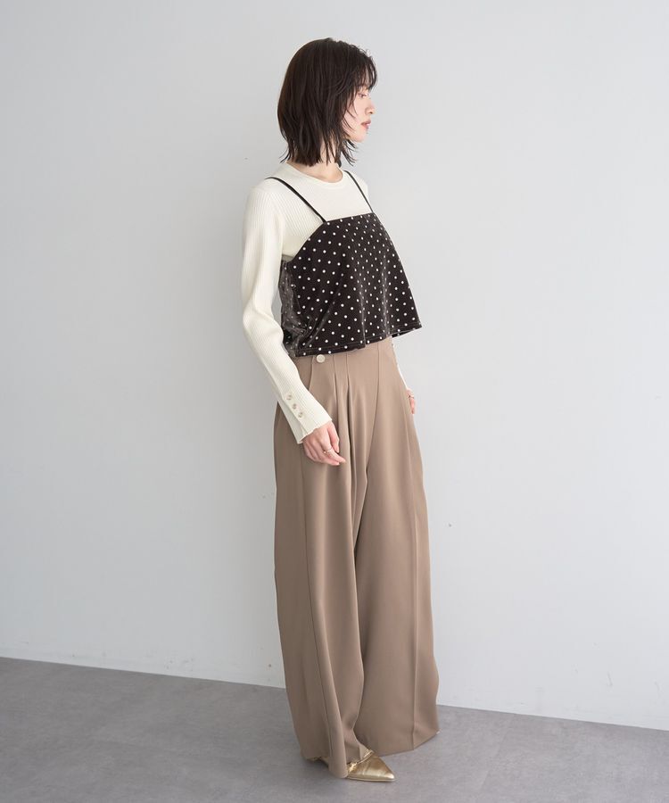 YECCA VECCA「グリッタードットベロアオーバーキャミ」|キャミソール|
