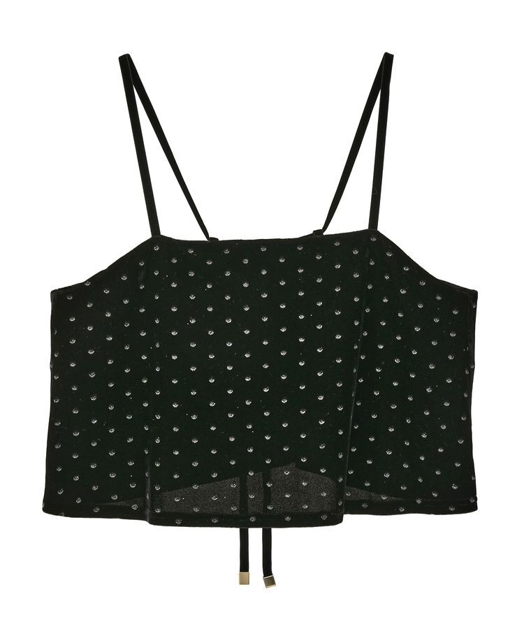 YECCA VECCA「グリッタードットベロアオーバーキャミ」|キャミソール|