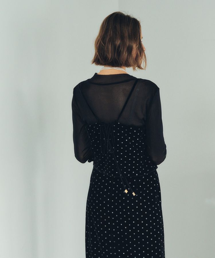 YECCA VECCA「グリッタードットベロアオーバーキャミ」|キャミソール|