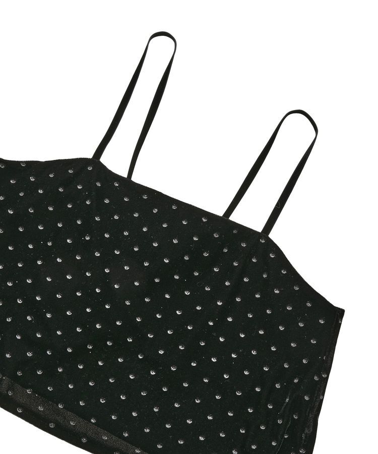 YECCA VECCA「グリッタードットベロアオーバーキャミ」|キャミソール|