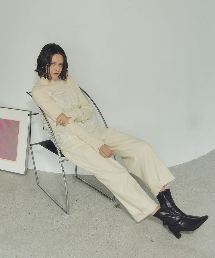 YECCA VECCA「ストレッチツイルワイドストレートパンツ」|その他|