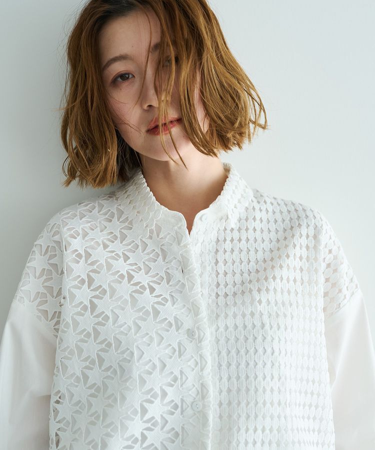 Editt by YECCA VECCA「レースMIXレイヤードデザインシャツ」|シャツ・ブラウス|