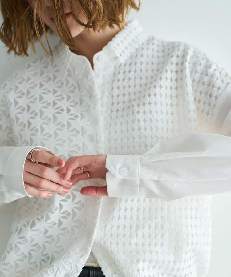 Editt by YECCA VECCA「レースMIXレイヤードデザインシャツ」|シャツ・ブラウス|