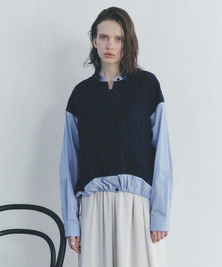 Editt by YECCA VECCA「レースMIXレイヤードデザインシャツ」|シャツ・ブラウス|