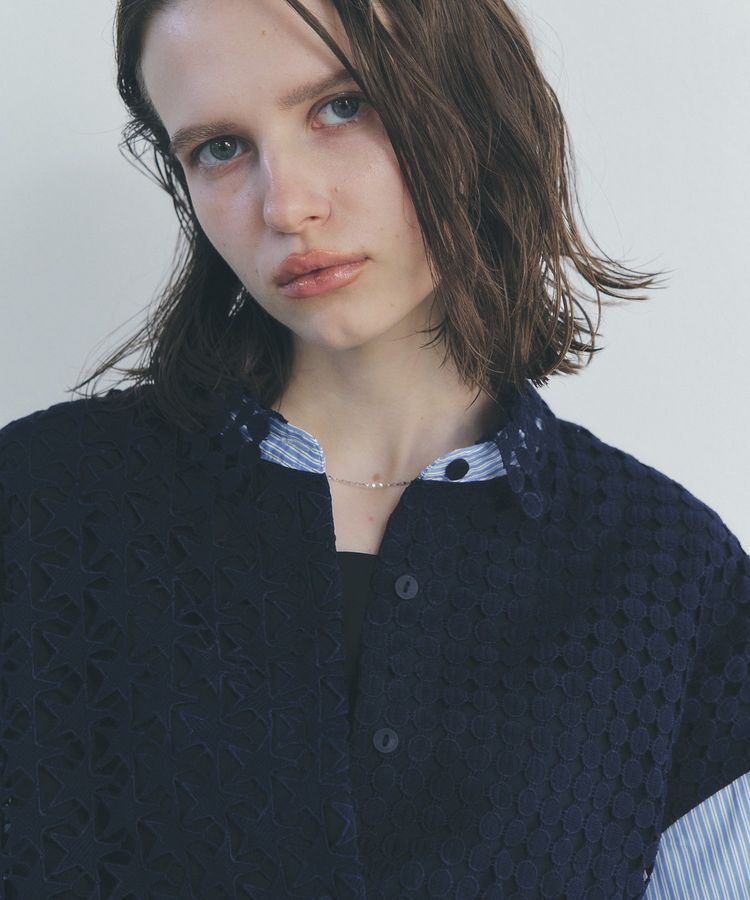 Editt by YECCA VECCA「レースMIXレイヤードデザインシャツ」|シャツ・ブラウス|