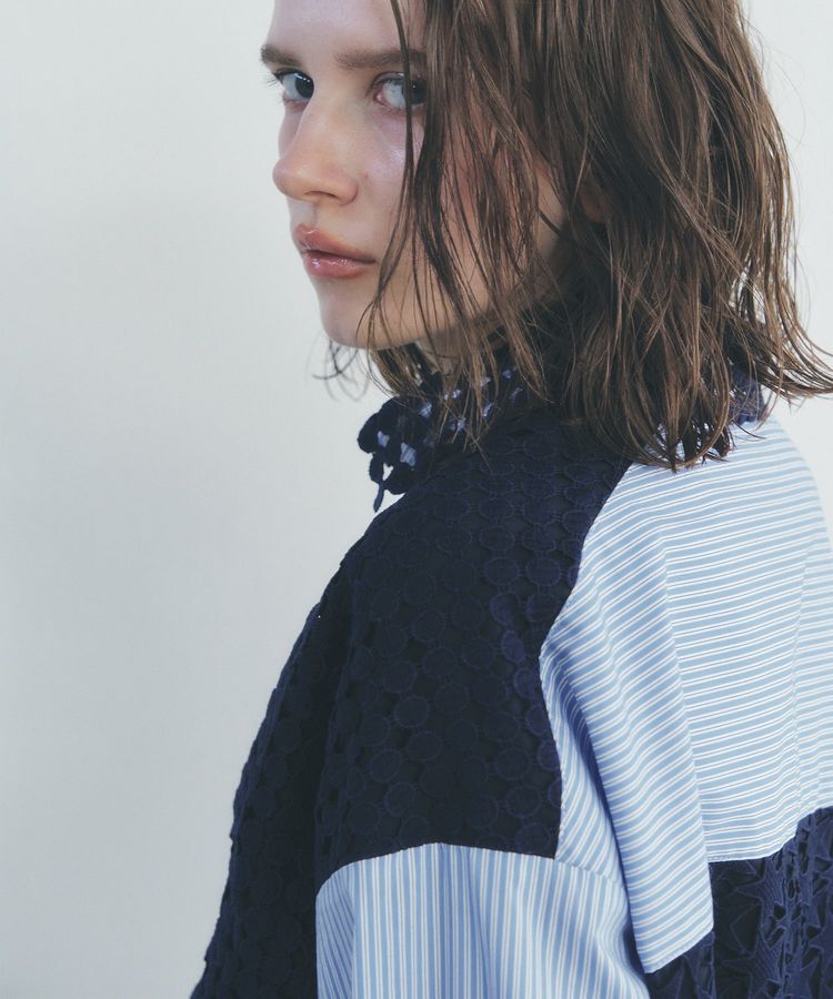 Editt by YECCA VECCA「レースMIXレイヤードデザインシャツ」|シャツ・ブラウス|