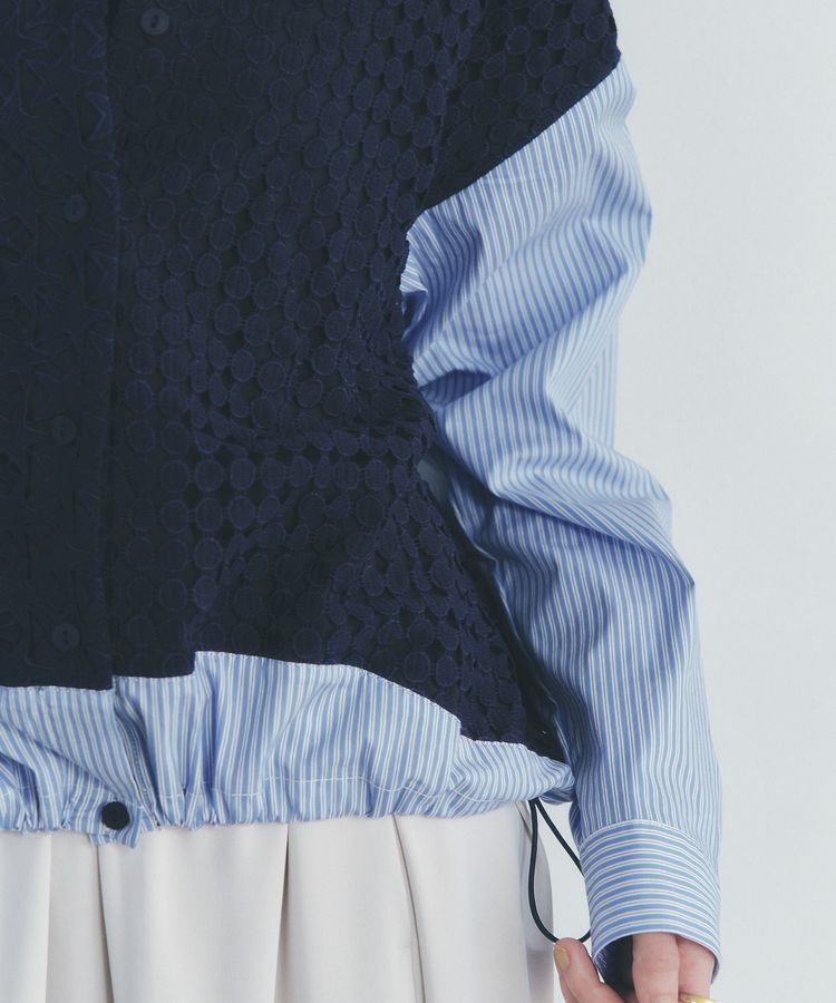 Editt by YECCA VECCA「レースMIXレイヤードデザインシャツ」|シャツ・ブラウス|