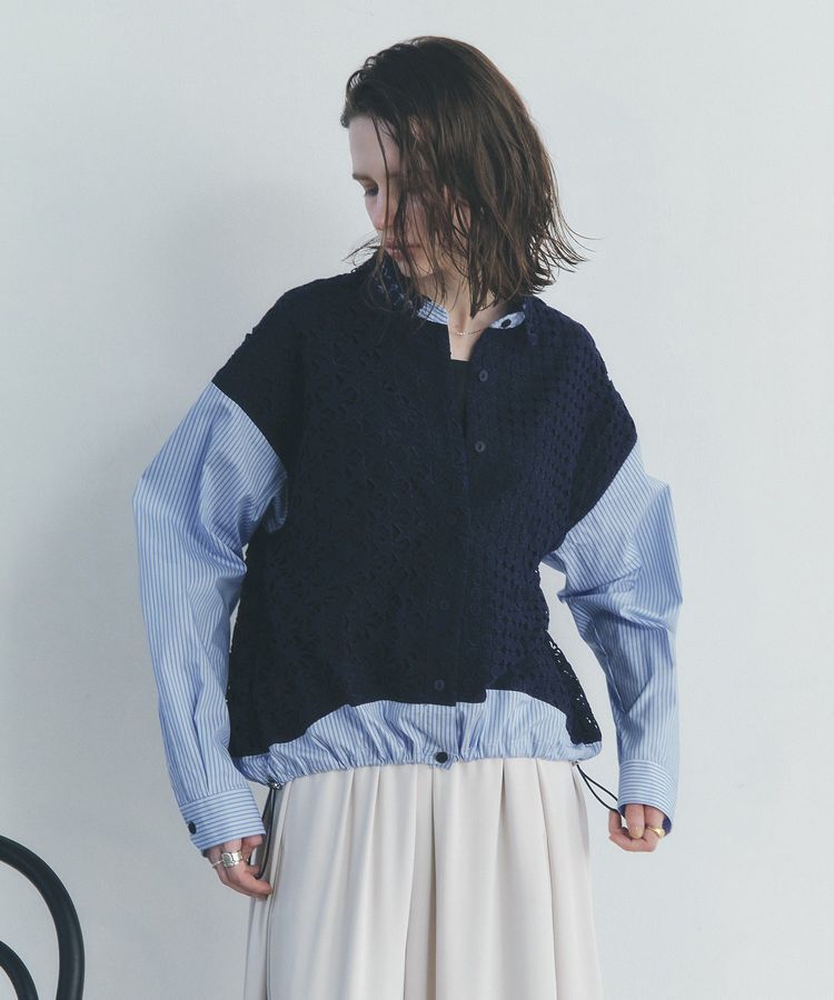 Editt by YECCA VECCA「レースMIXレイヤードデザインシャツ」|シャツ・ブラウス|