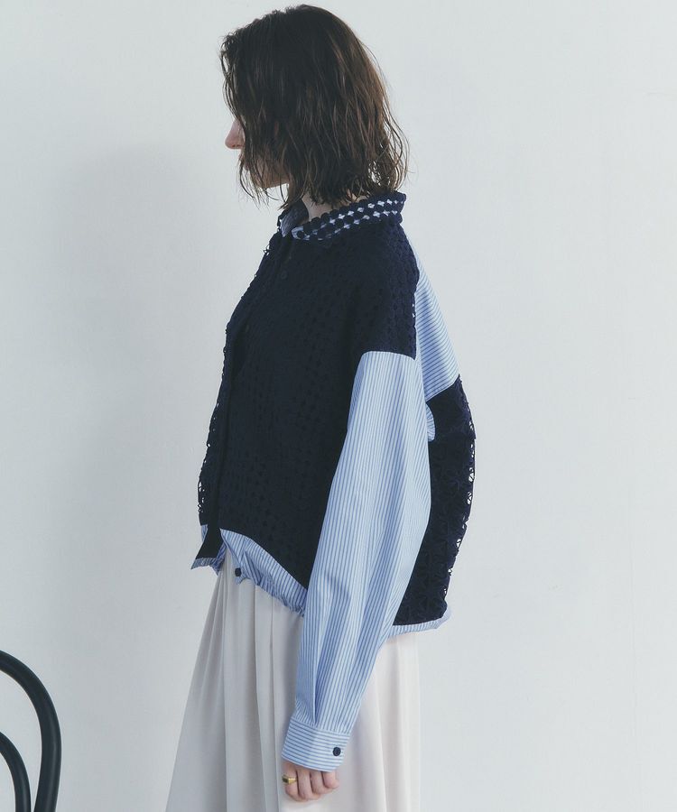 Editt by YECCA VECCA「レースMIXレイヤードデザインシャツ」|シャツ・ブラウス|