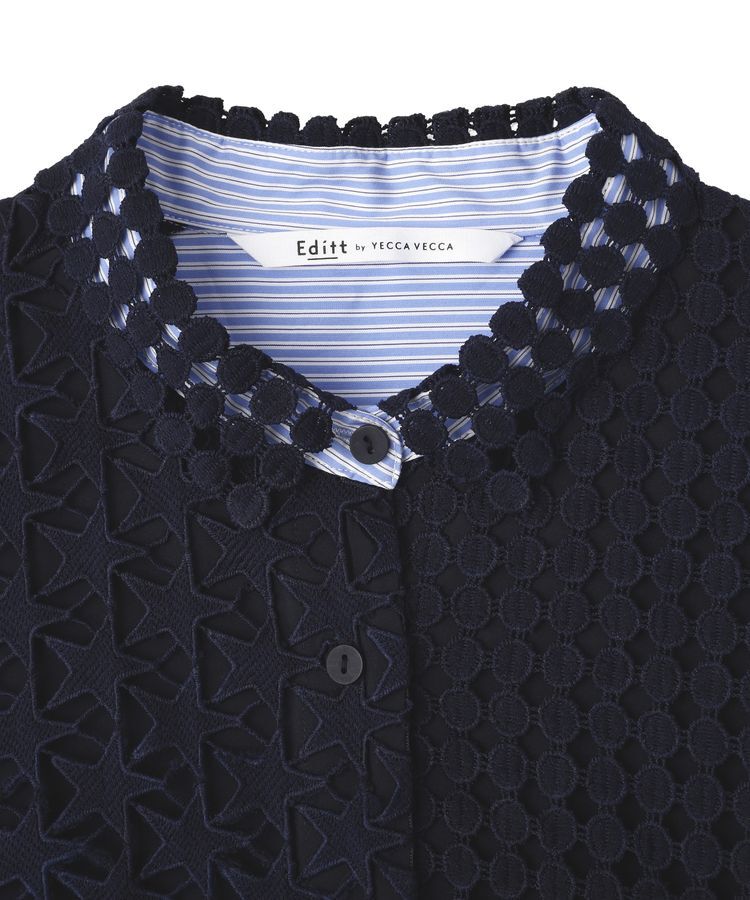 Editt by YECCA VECCA「レースMIXレイヤードデザインシャツ」|シャツ・ブラウス|