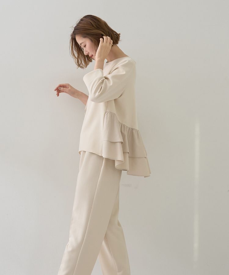 YECCA VECCA「【2点SET】バックフリルデザインセットアップ」|オールインワン|Ivory