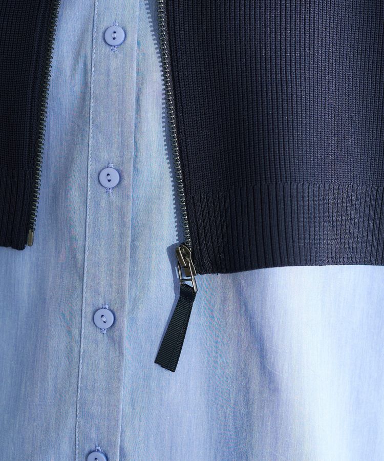 Editt by YECCA VECCA「ZIPニットレイヤードフーディーシャツ」|シャツ・ブラウス|