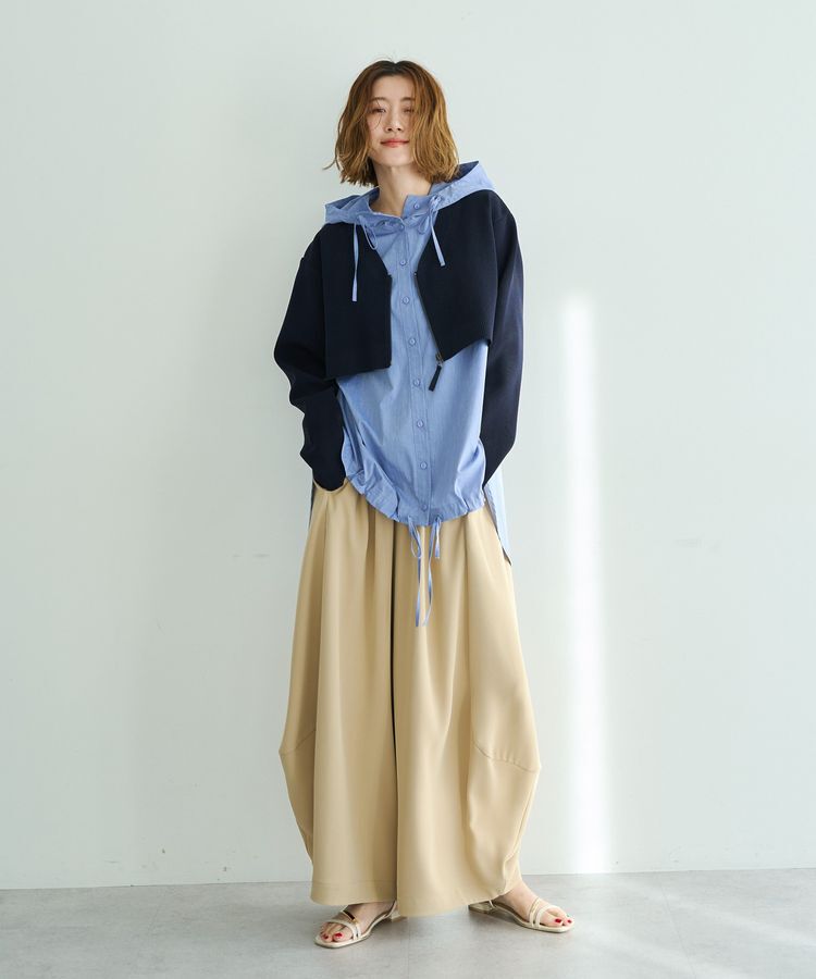 Editt by YECCA VECCA「ZIPニットレイヤードフーディーシャツ」|シャツ・ブラウス|