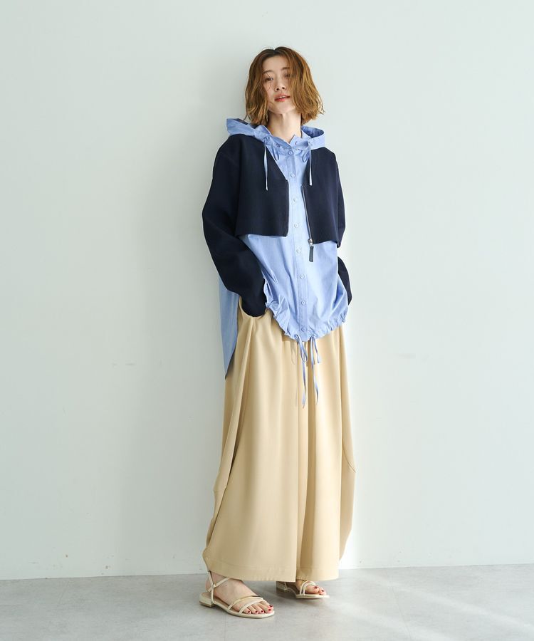 Editt by YECCA VECCA「ZIPニットレイヤードフーディーシャツ」|シャツ・ブラウス|