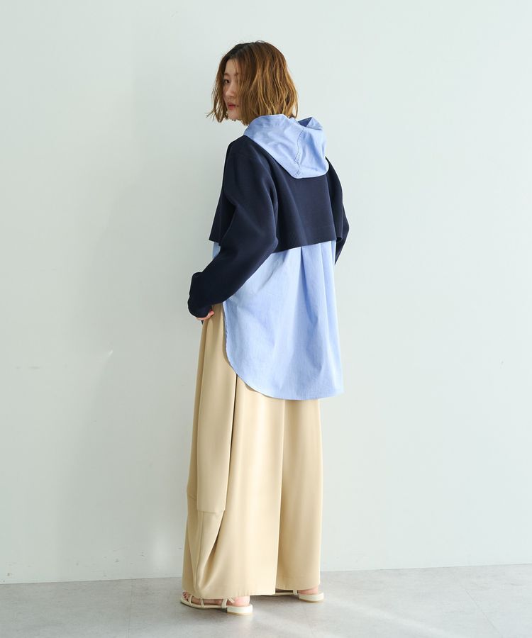 Editt by YECCA VECCA「ZIPニットレイヤードフーディーシャツ」|シャツ・ブラウス|