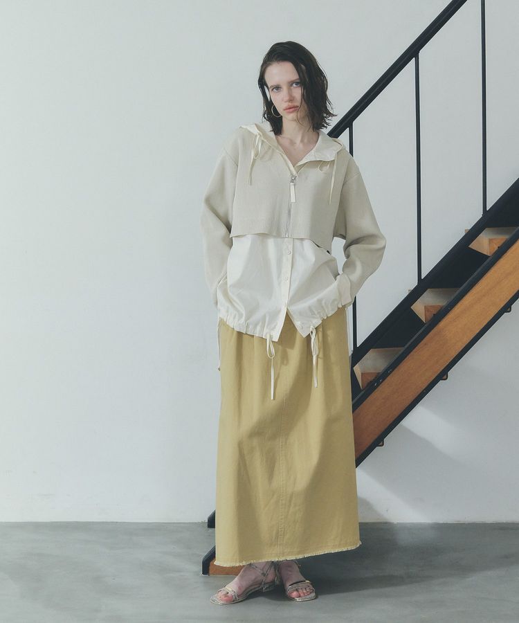 Editt by YECCA VECCA「ZIPニットレイヤードフーディーシャツ」|シャツ・ブラウス|