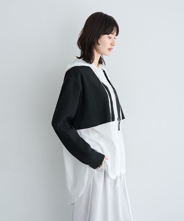Editt by YECCA VECCA「ZIPニットレイヤードフーディーシャツ」|シャツ・ブラウス|
