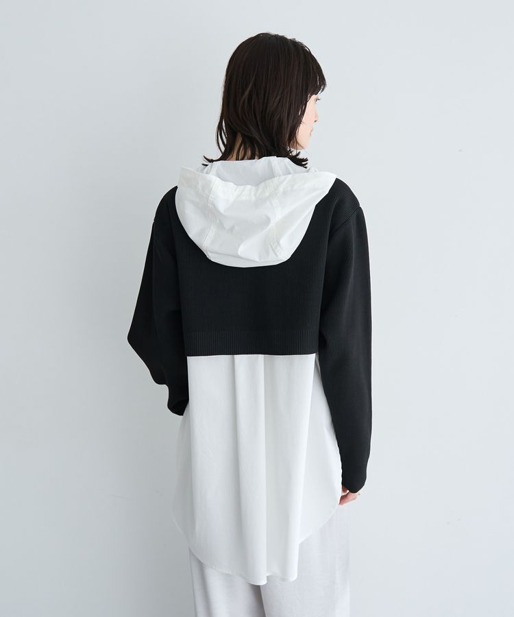 Editt by YECCA VECCA「ZIPニットレイヤードフーディーシャツ」|シャツ・ブラウス|