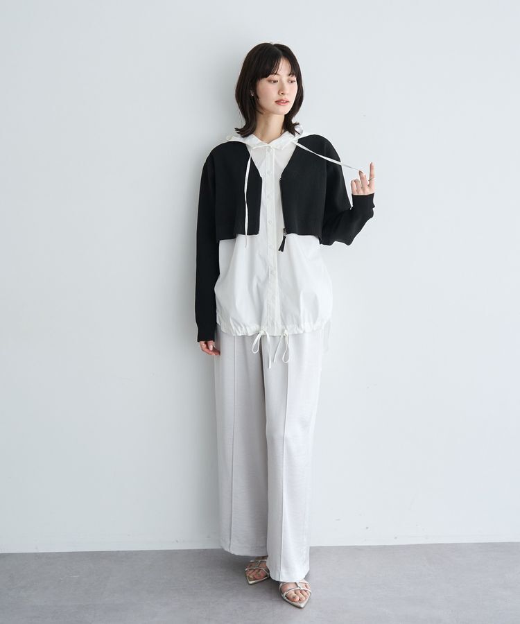 Editt by YECCA VECCA「ZIPニットレイヤードフーディーシャツ」|シャツ・ブラウス|