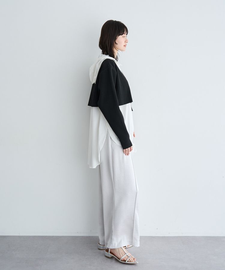 Editt by YECCA VECCA「ZIPニットレイヤードフーディーシャツ」|シャツ・ブラウス|