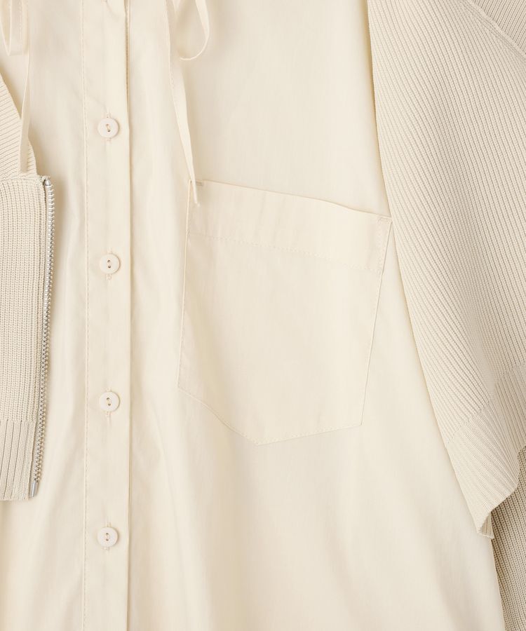 Editt by YECCA VECCA「ZIPニットレイヤードフーディーシャツ」|シャツ・ブラウス|