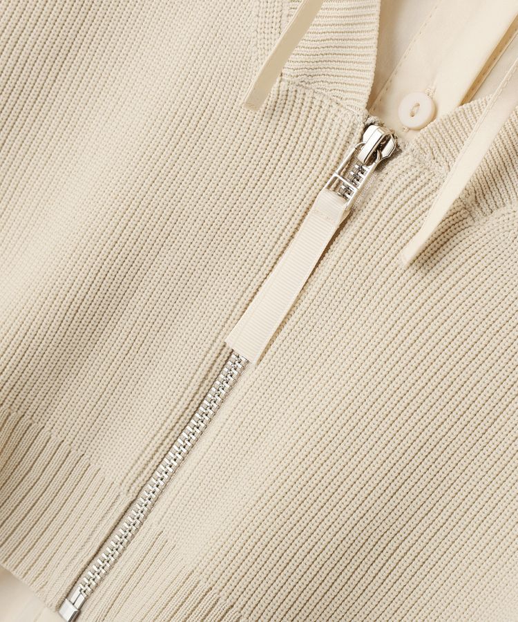 Editt by YECCA VECCA「ZIPニットレイヤードフーディーシャツ」|シャツ・ブラウス|