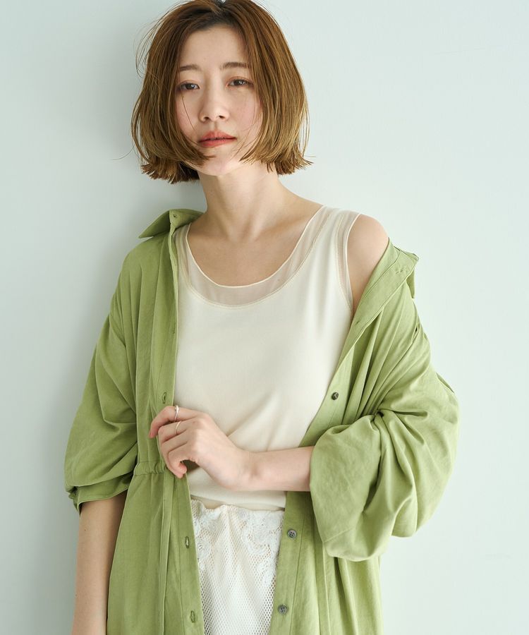 YECCA VECCA「チュールMIXリブインナー」|キャミソール|