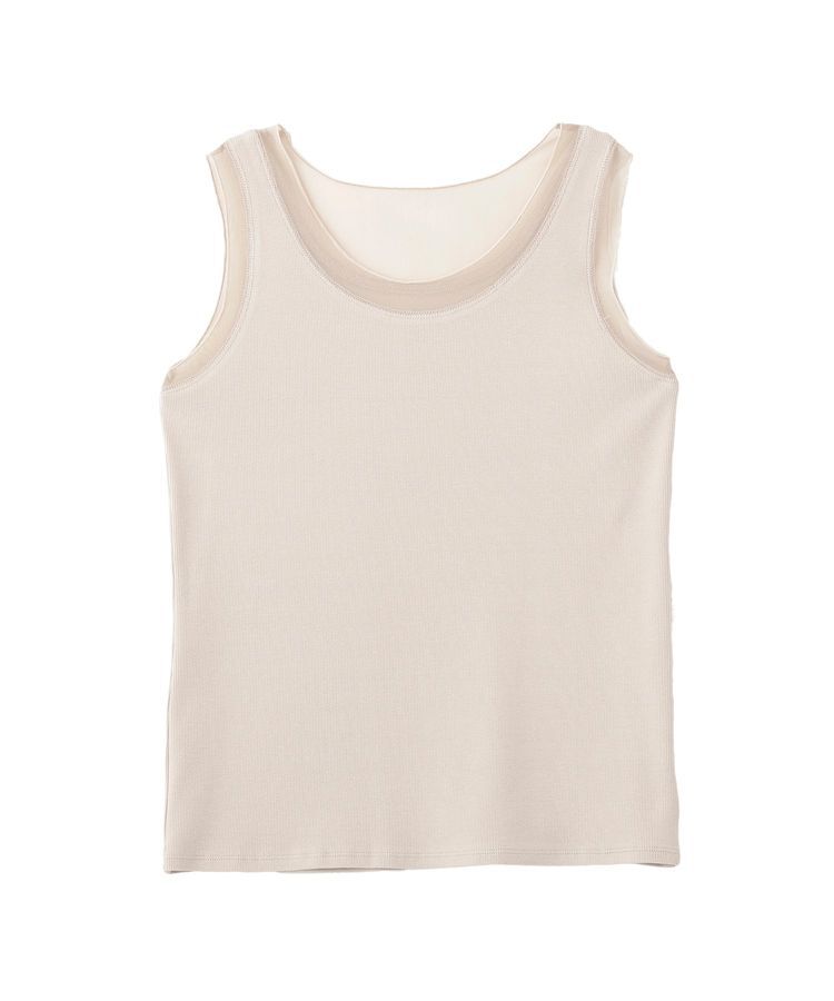 YECCA VECCA「チュールMIXリブインナー」|キャミソール|