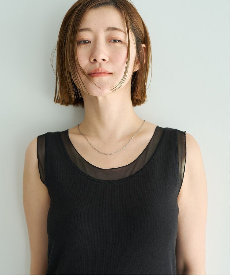 YECCA VECCA「チュールMIXリブインナー」|キャミソール|