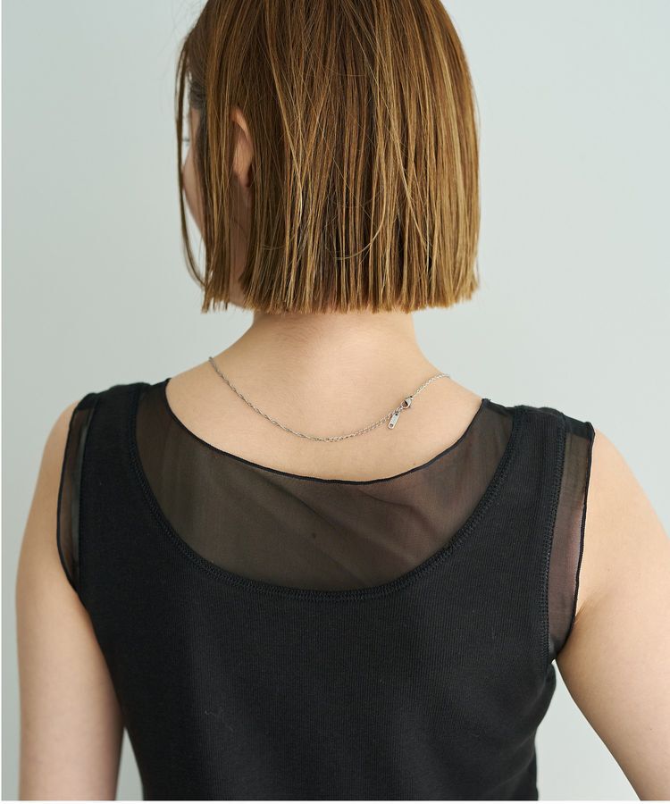 YECCA VECCA「チュールMIXリブインナー」|キャミソール|