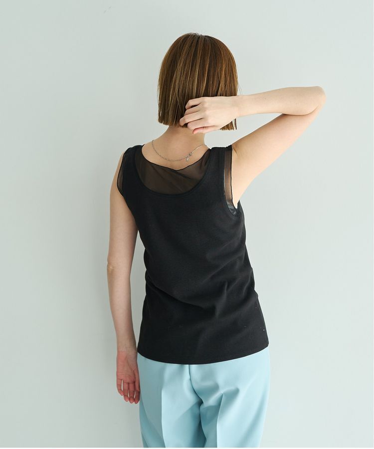 YECCA VECCA「チュールMIXリブインナー」|キャミソール|