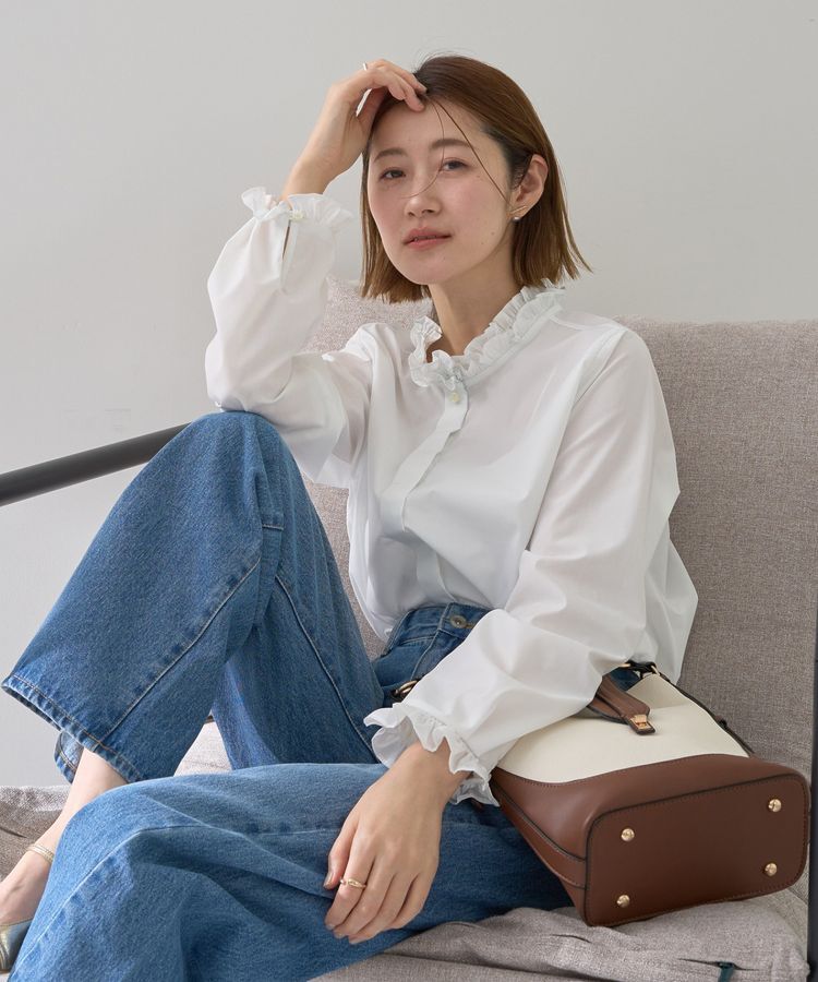 YECCA VECCA「イージーケアフリルカラーシャツ」|シャツ・ブラウス|Off White