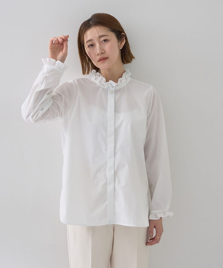 YECCA VECCA「イージーケアフリルカラーシャツ」|シャツ・ブラウス|