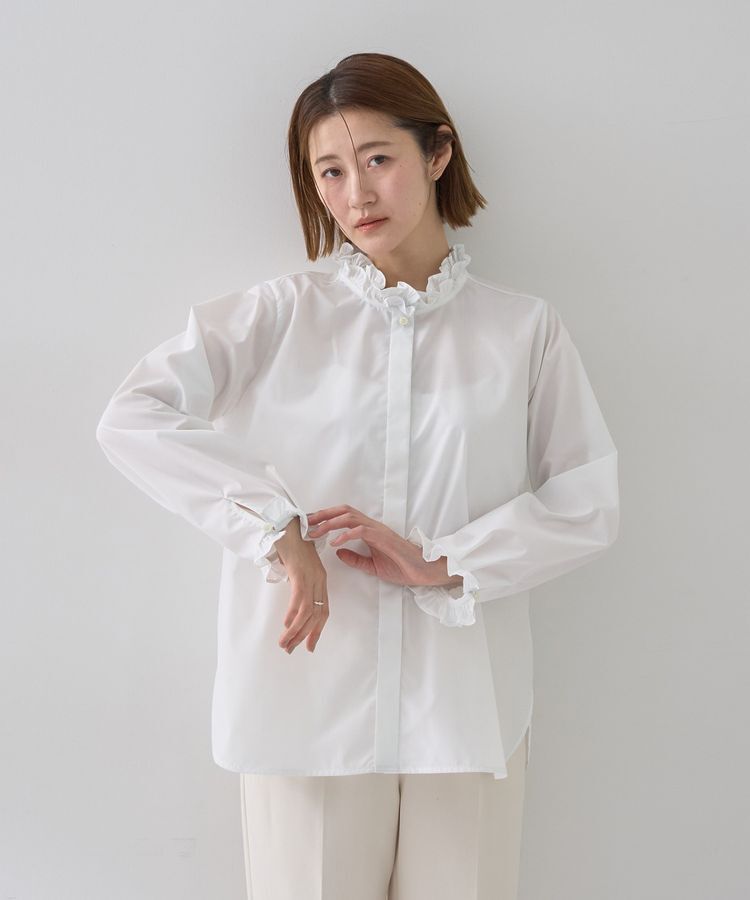 YECCA VECCA「イージーケアフリルカラーシャツ」|シャツ・ブラウス|