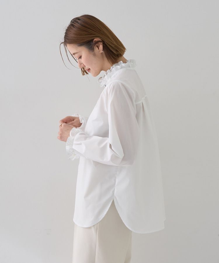 YECCA VECCA「イージーケアフリルカラーシャツ」|シャツ・ブラウス|