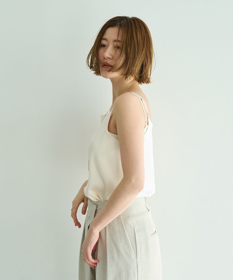 YECCA VECCA「ボートネックサテンキャミ」|キャミソール|