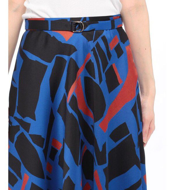 allureville「【セットアップ対応商品】ブロックキカプリントフレアスカート」|スカート|