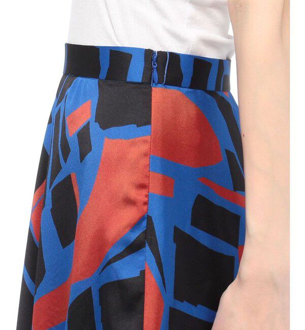 allureville「【セットアップ対応商品】ブロックキカプリントフレアスカート」|スカート|