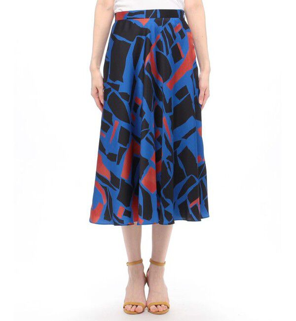 allureville「【セットアップ対応商品】ブロックキカプリントフレアスカート」|スカート|