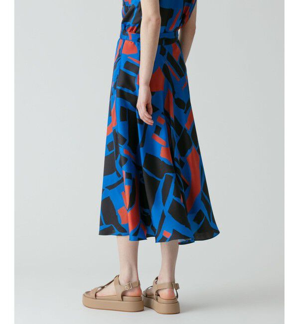 allureville「【セットアップ対応商品】ブロックキカプリントフレアスカート」|スカート|