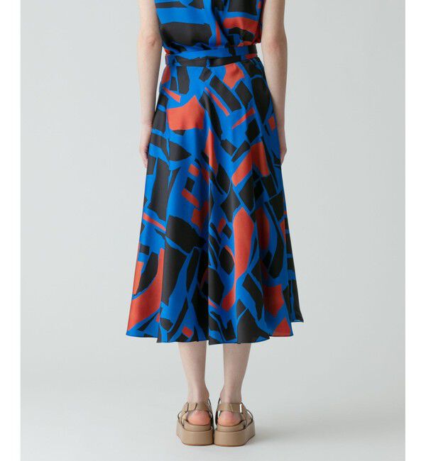 allureville「【セットアップ対応商品】ブロックキカプリントフレアスカート」|スカート|