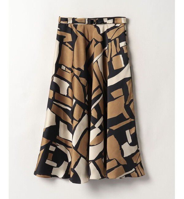 allureville「【セットアップ対応商品】ブロックキカプリントフレアスカート」|スカート|