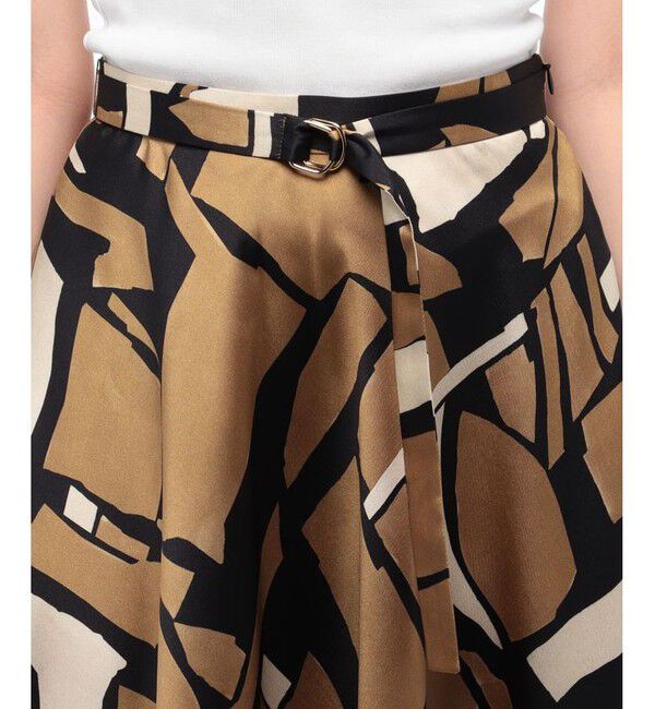 allureville「【セットアップ対応商品】ブロックキカプリントフレアスカート」|スカート|