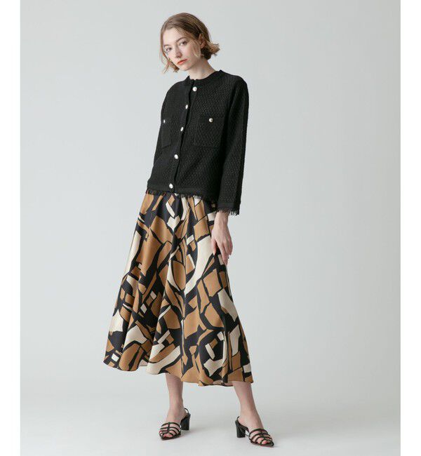allureville「【セットアップ対応商品】ブロックキカプリントフレアスカート」|スカート|