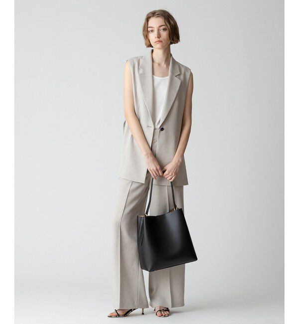 allureville「【セットアップ対応可能】麻調カルゼサイドオープンジレ」|ベスト・ジレ|