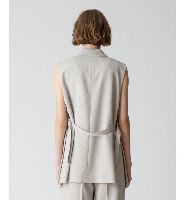 allureville「【セットアップ対応可能】麻調カルゼサイドオープンジレ」|ベスト・ジレ|