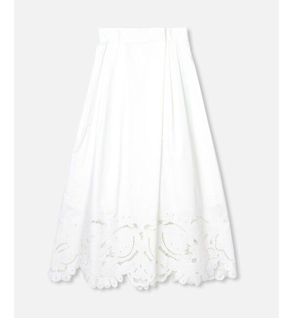 LOULOU WILLOUGHBY「【LOULOU WILLOUGHBY】刺繍キュロットパンツ」|チノ|ホワイト