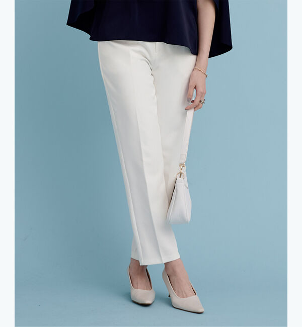 ur's「ストレッチセンタープレスカラーパンツ」|スラックス|ホワイト