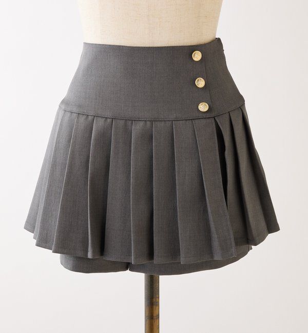  「金ボタンプリーツスカート」|スカート|